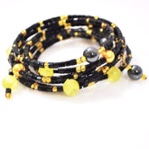 FBT - Black and Gold With Hematite Wrap Around Women's Bracelets - FashionByTeresa